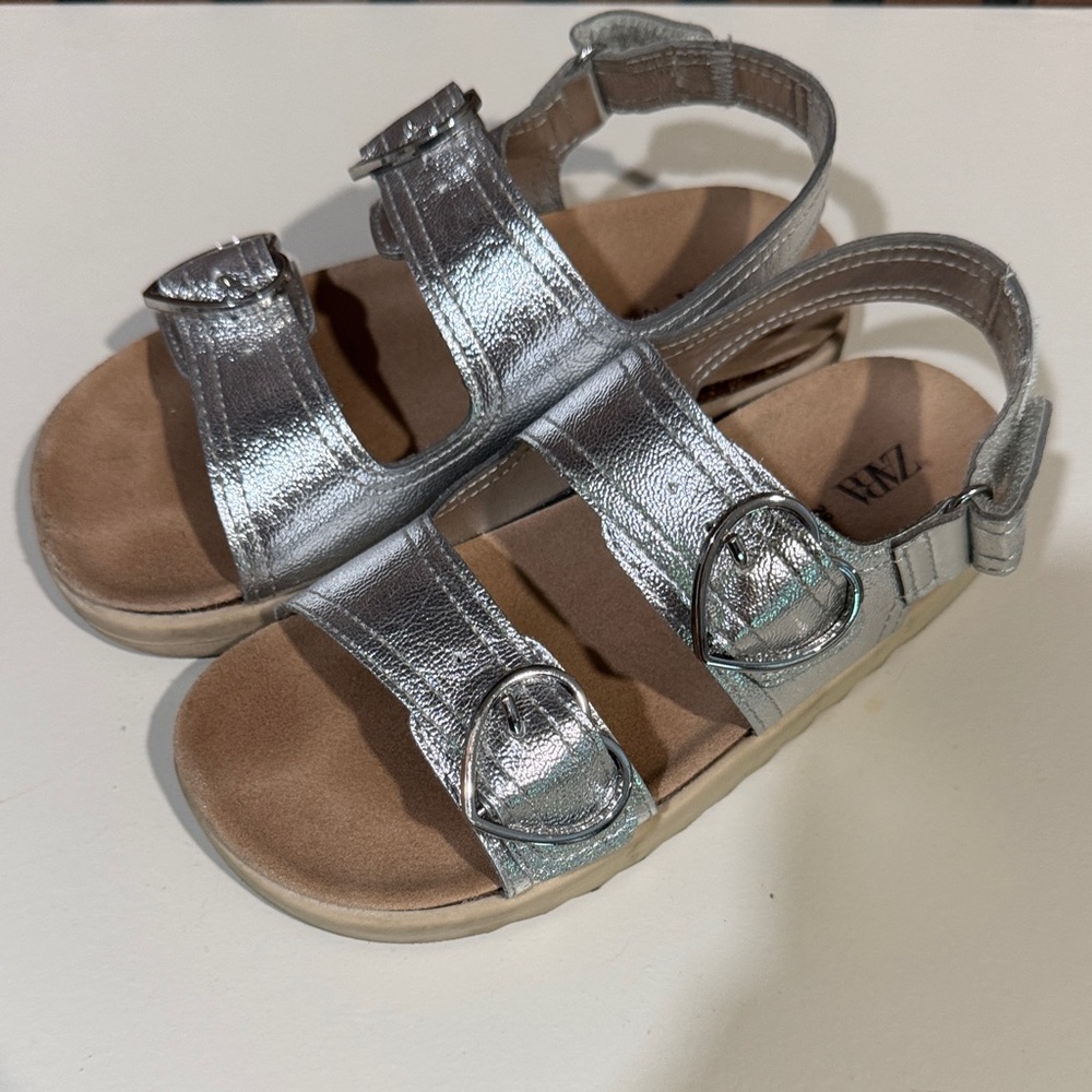 Zara Heart Silver Kids Sandals